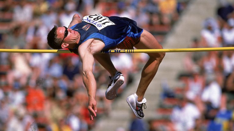 Nathan Leeper of the United States jumps during the IAAF World Championship