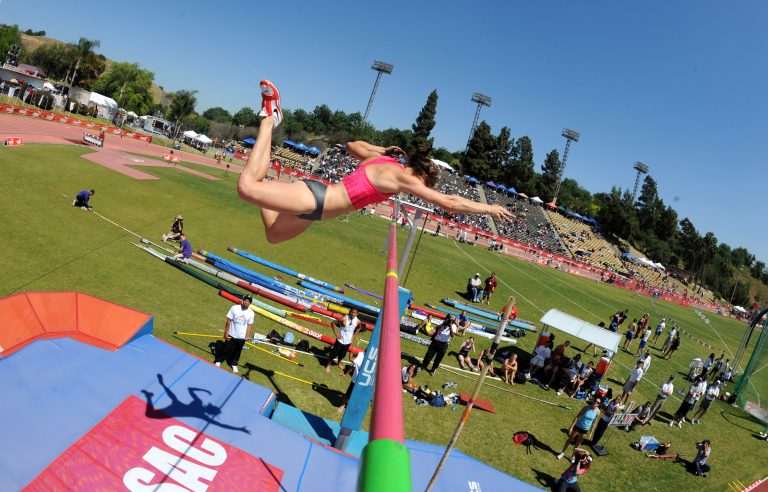 Apr 18, 2009, Walnut, CA, USA; Lacy Janson was second in the invitational women's pole vault at 14-7 /14 (4.45m) in the 51st Mt. San Antonio College Relays at Hilmer Lodge Stadium.
