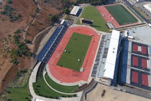 A general view of Hilmer Lodge Stadium on the campus of Mt. San Antonio College, Thursday, July 9, 2020, in Walnut, Calif.